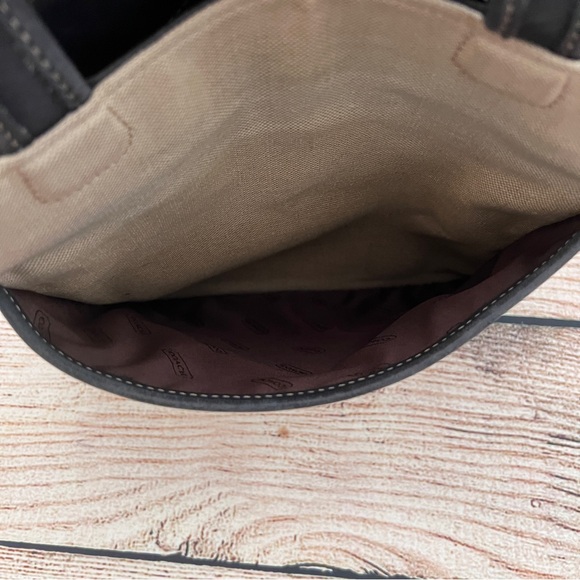 COACH vintage vtg blue leather linen canvas bleeker shoulder bag 6122 - Picture 10 of 16